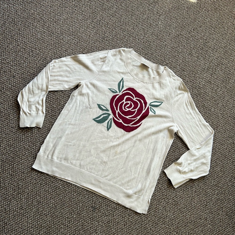 LOFT Cream Knit Sweater